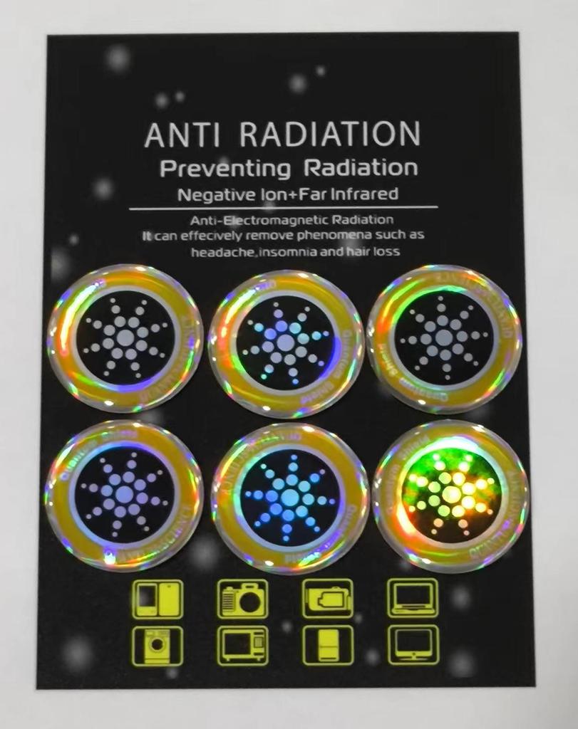 Customizable Mobile Radiation Protection Stickers - Energy & Negative Ion Shield, 6-Piece Set