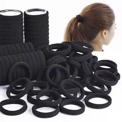 50/100 Stück/Set Schwarze Haargummis für Frauen Mädchen Haarband Hochelastisches Gummiband Pferdeschwanzhalter Scrunchies Haarschmuck