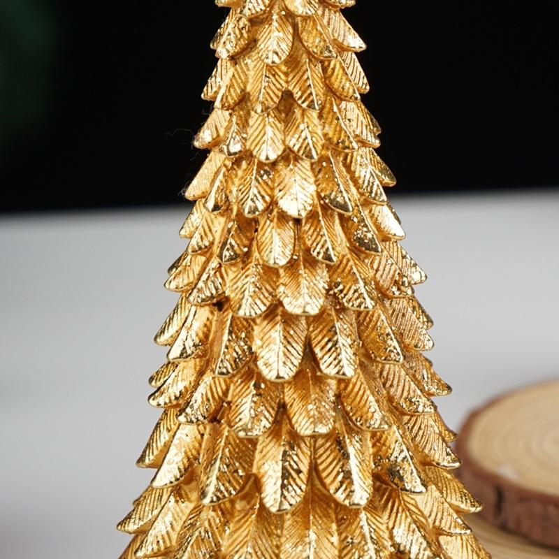 Miniature Christmas Tree Ornament Tiny Resin Holiday Tree Table Decoration For Mantels Dining Table Holiday Centerpieces