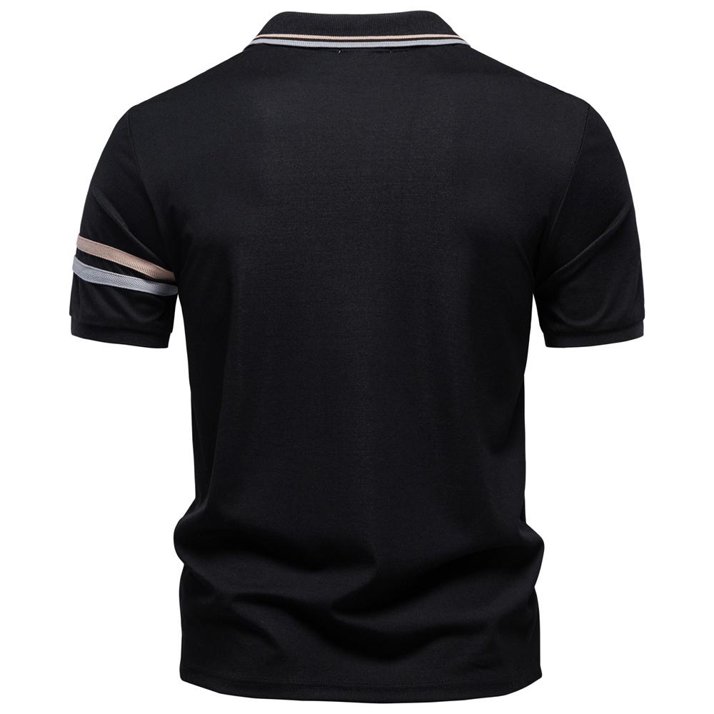 AIOPESON Men's Polo Shirts Half Zipper Collar Solid Color Breathable Casual Polo Shirt for Men Summer Fashion Top Shirts