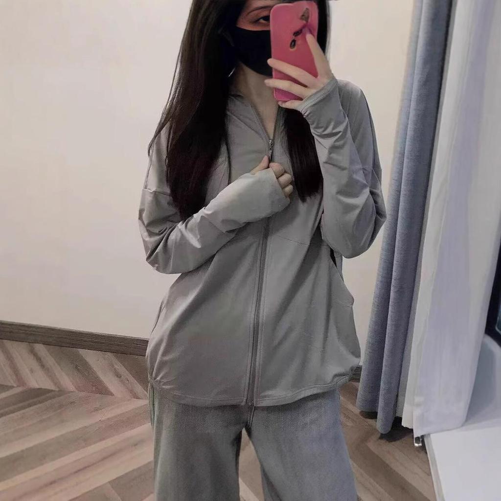 Jachetă de protecție solară Ice Silk pentru femei 2024 - Culoare uni de vară, respirabilă, ușoară și croială lejeră