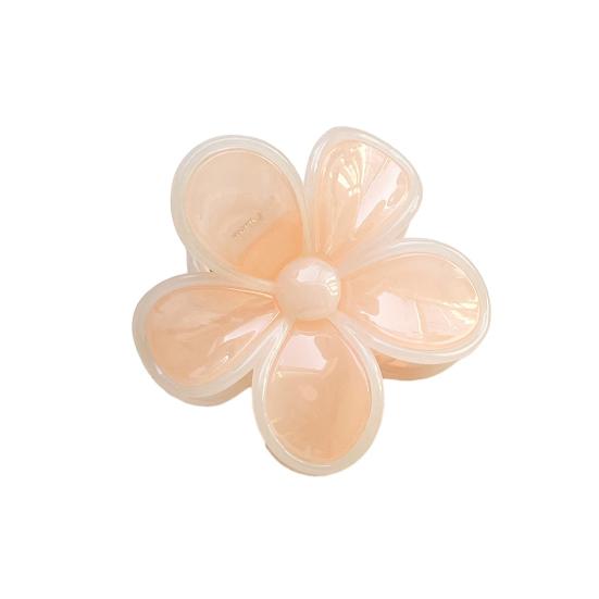 

Hair Claw Flower Shape Stable Grip Glossy Shark Hair Clip Half-Tied Hair Ponytail Updo Hair Claw Hair Accessories оранжевый