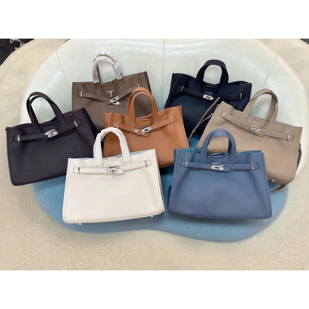 Horizontal Large First-layer TOGO Soft Cowhide Tote Bag Portable Shoulder Bag Women's Medieval Bag Large Capacity