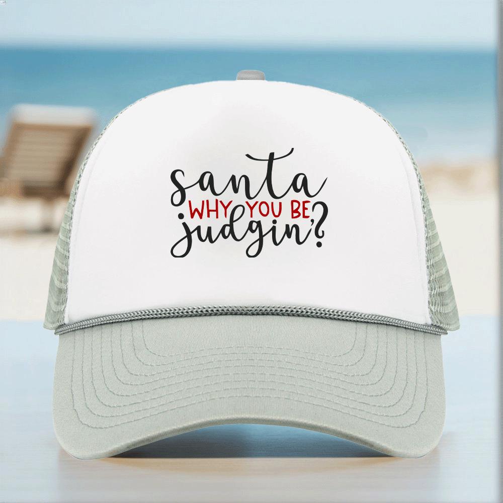 Christmas Sponge Mesh Trucker Cap with Hot Stamped Logo
