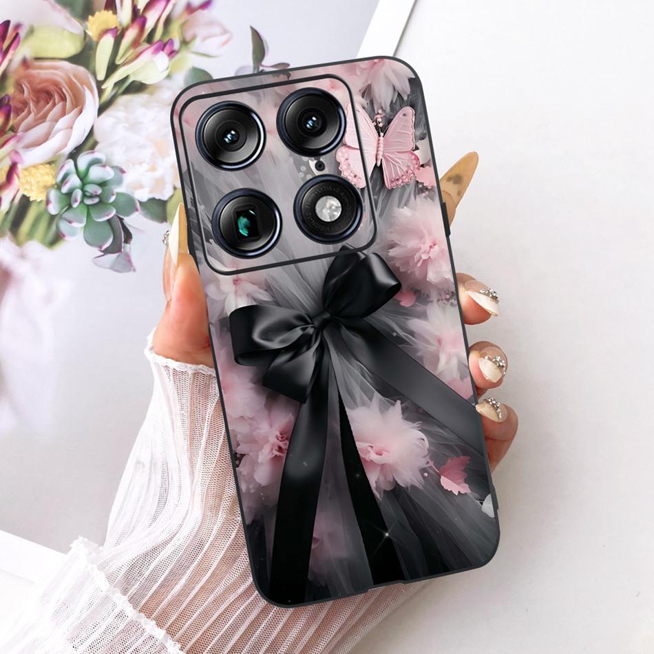For Motorola Signature Cute Flower Butterfly Cat Painted Case For Motorola Signature XT2603-2 Black Silicone Soft Phone Cases