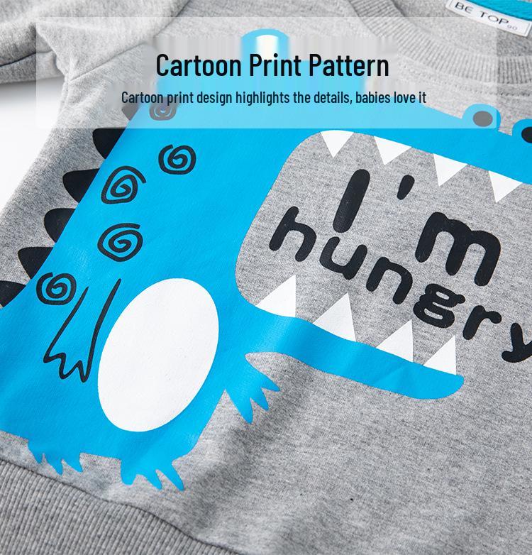 Children's 3D Dinosaur Cartoon Hoodie - Autumn Long Sleeve Top for Boys