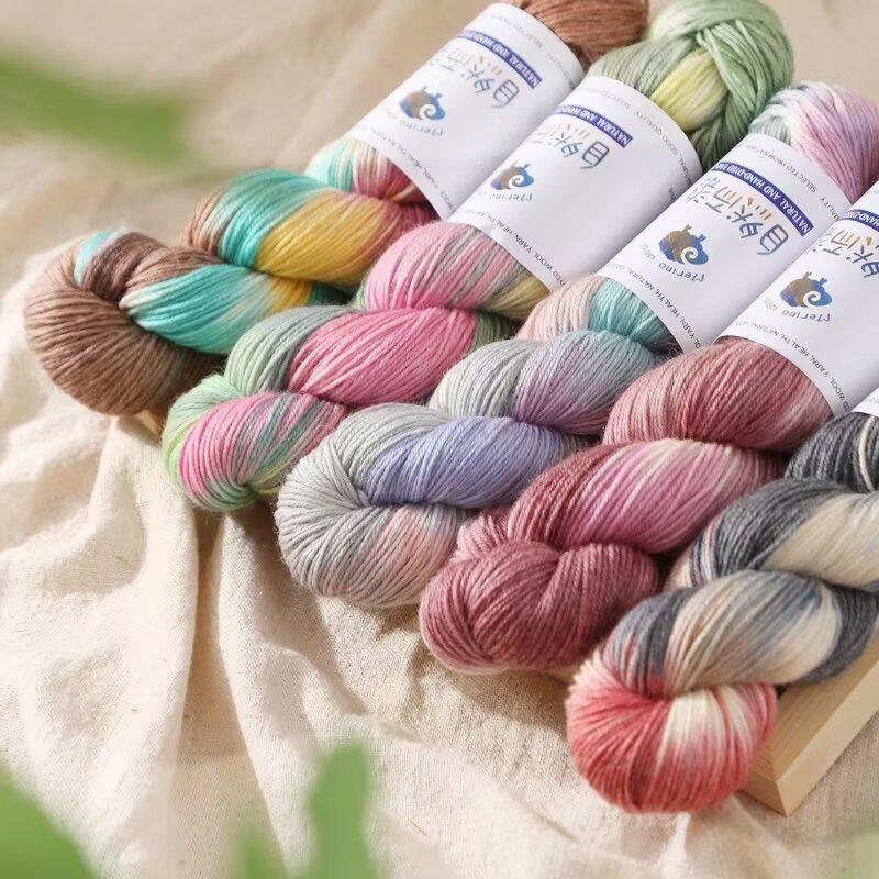 100g 270 Meters Handmade Dyed Wool Yarn for DIY Knitting Crocheting Sweater Scarf Gradient Color Cotton Wool Yarn