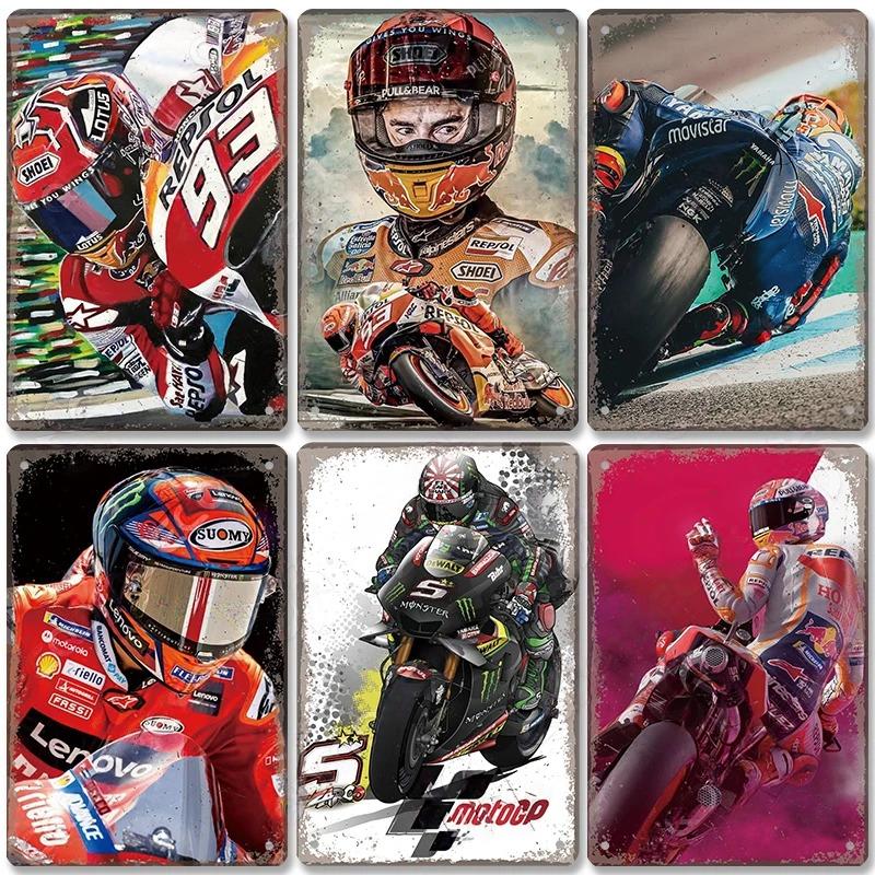 Vintage Metal Tin Signs Motor Sports Posters Decor Motorcycle Racing Retro Metal Plaque Wall Art Decor for Garage Bar