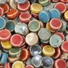 10pcs/lot 15mm Ceramic Glazed Beads Colorful Flat Round Loose Porcelain Beads For DIY Crafts Bracelet Necklace Jewelry Supplies