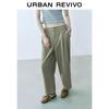 UR Women's Casual Half Elastic Waist Cropped Carrot Pants