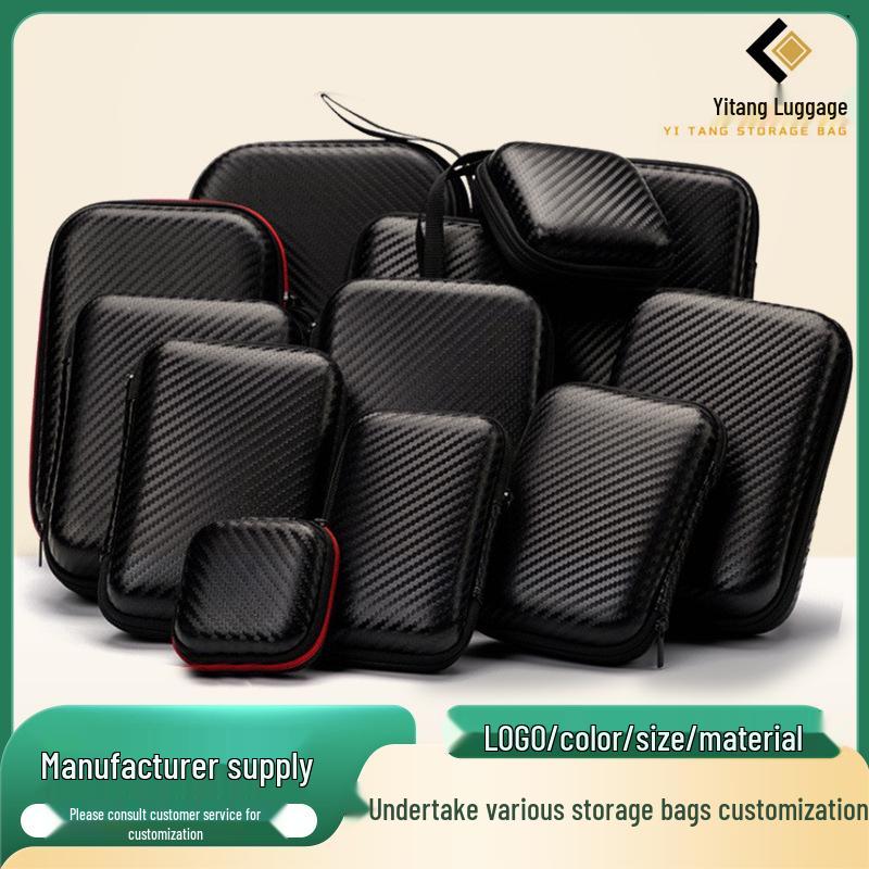 EVA Portable Hard Drive & Earphone Storage Bag with Multifunctional Cable and Tool Compartments
