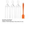 3-Prong Grill Skewers, Stainless Steel BBQ Skewers with Pusher, Rust-proof Grill Sticks for Meat Vegetables Chicken Shrimp, Outdoor Cooking Essential