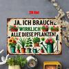 Vintage Metal Plant Sign, Rusty Botanical Iron Wall Decor, 20x30 cm Hanging Ornament for Home and Garden