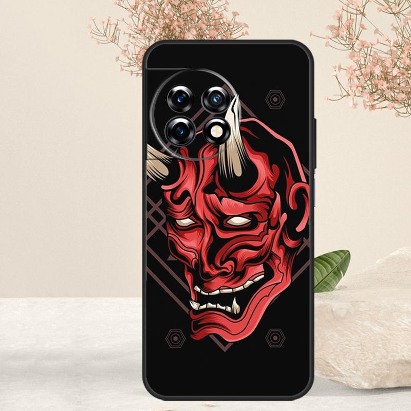 Samurai Oni Mask Case For OnePlus 15R 13R 13T 15 13 12 12R 11 10T 8 9 10 Pro Nord 5 CE 4 3 Lite N20 N30 Cover