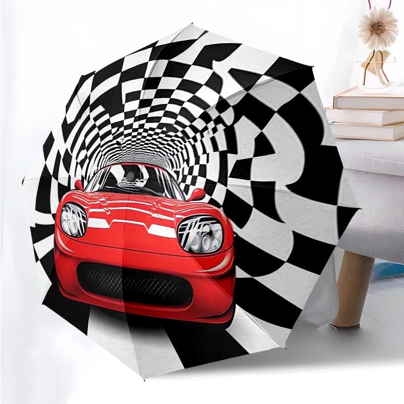 Cars Pattern Folding Umbrella Fashion Auto-Open 8 Iron Ribs Plastic Handle Foldable Sunshade Perfect Christmas Gifts