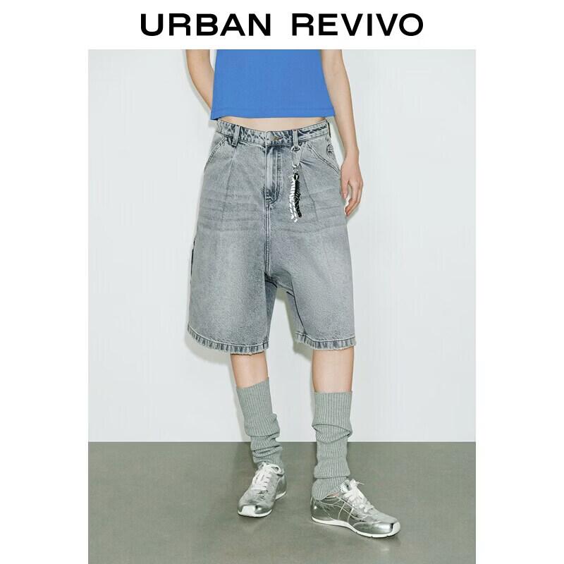 UR2026 Women s Trendy Washed Denim Cargo Pants with Rope Detail 28