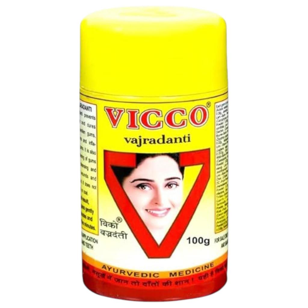 Vicco Vajradanti Gum Protection Toothpowder 100g Pack of 3 – Herbal Ayurvedic Oral Care for Strong Teeth and Gums