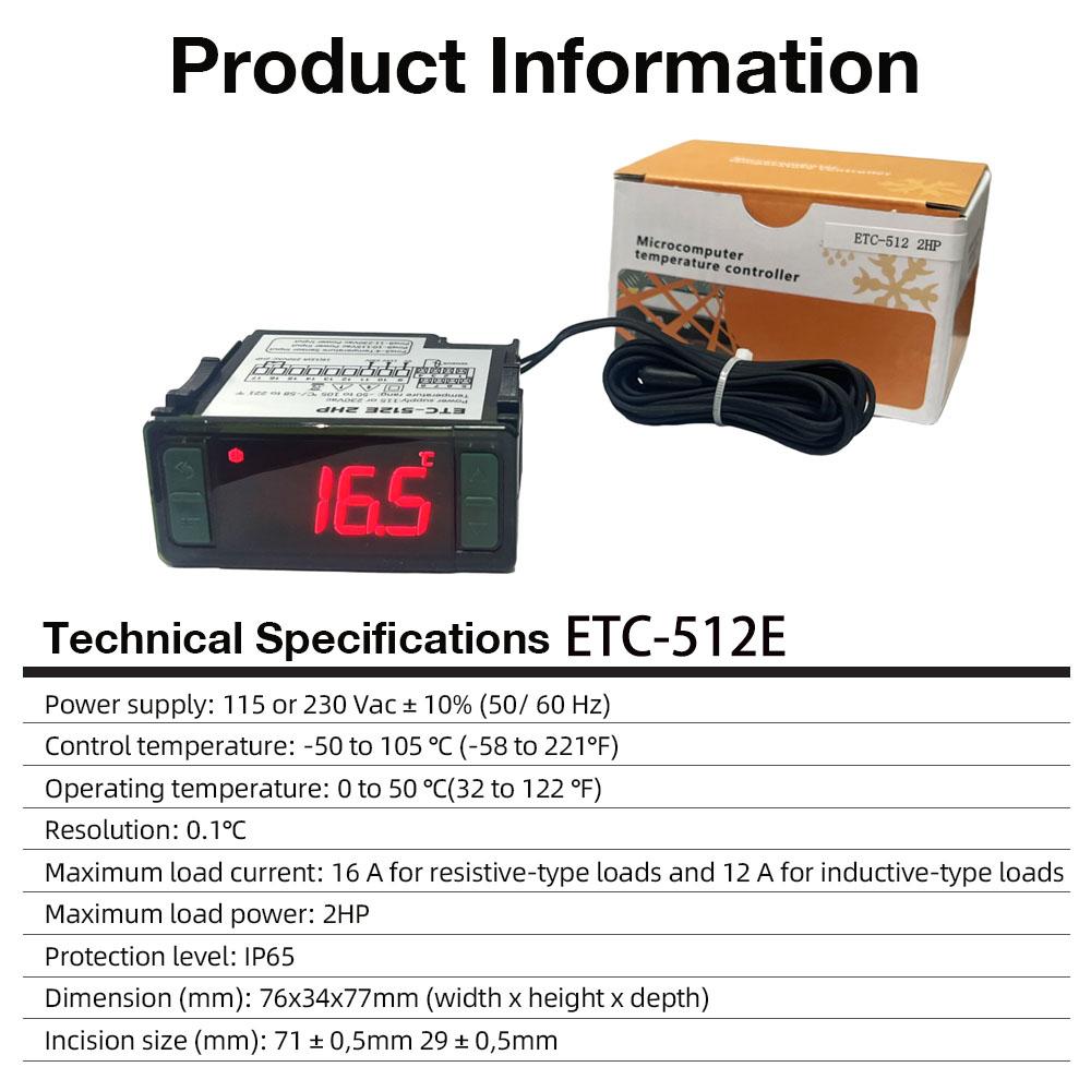 Digital Temperature Controller -50 to 105 Degrees LCD Display Electronic Thermostat with Heater and Cooler Refrigeration