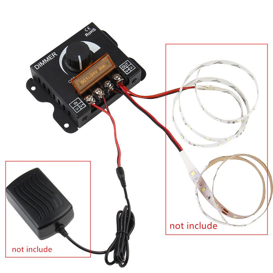 1x DC12-24V PWM Dimmer Controller Switch For Single Color LED Strip Light