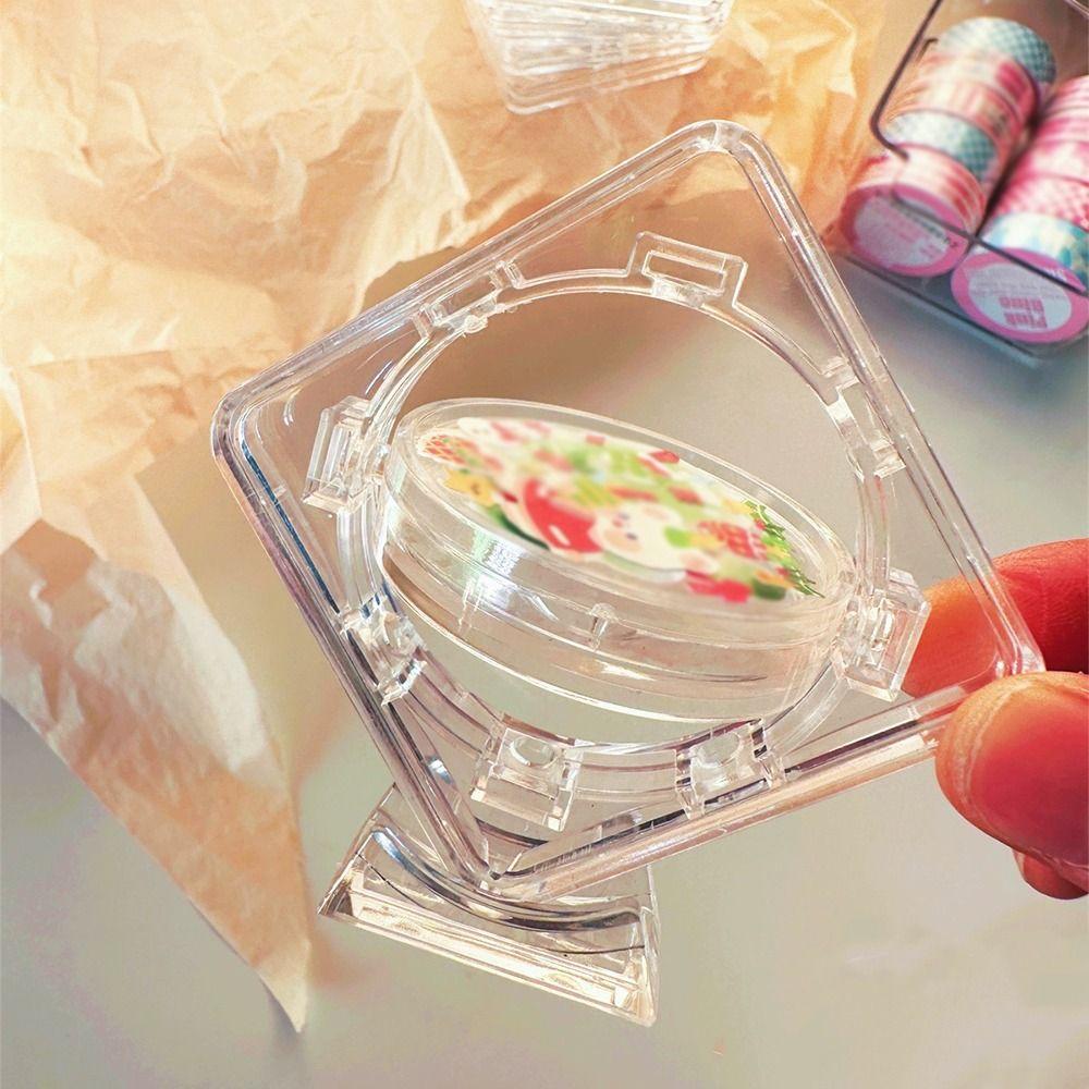 Rotatable Coin Display Case Floating Coin Protector Sleeves Coin Container Box Desktop Ornaments