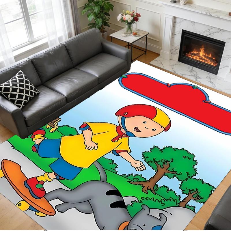 Anti‑Slip Crystal Velvet Floor Rug, Caillou Design Carpet for Indoor Living Bedroom Home Decoration