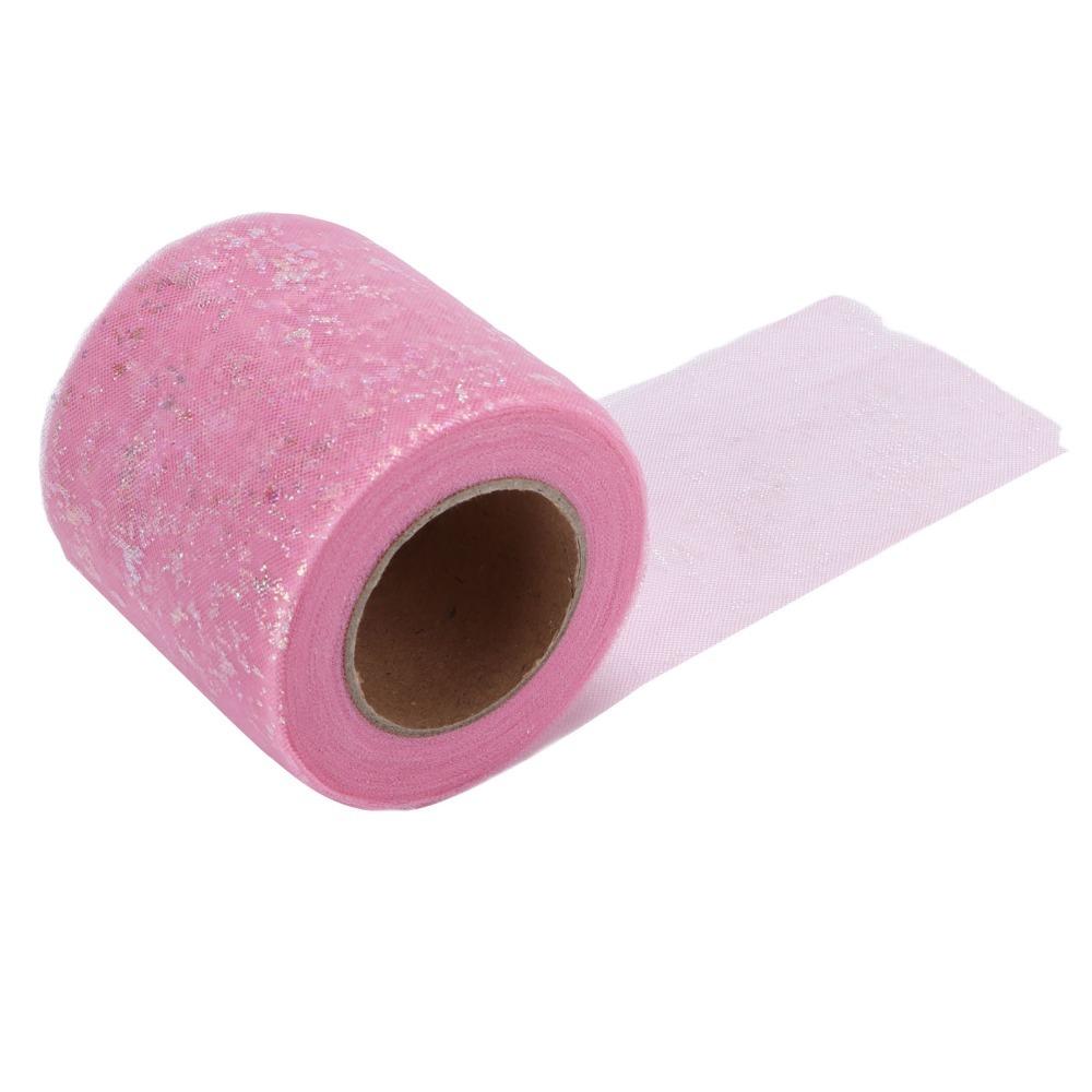 1pcs Lightweight Glitter Tulle Fabric Abrasion Resistant Mesh Ribbon Tulle Rolls Wedding Decor