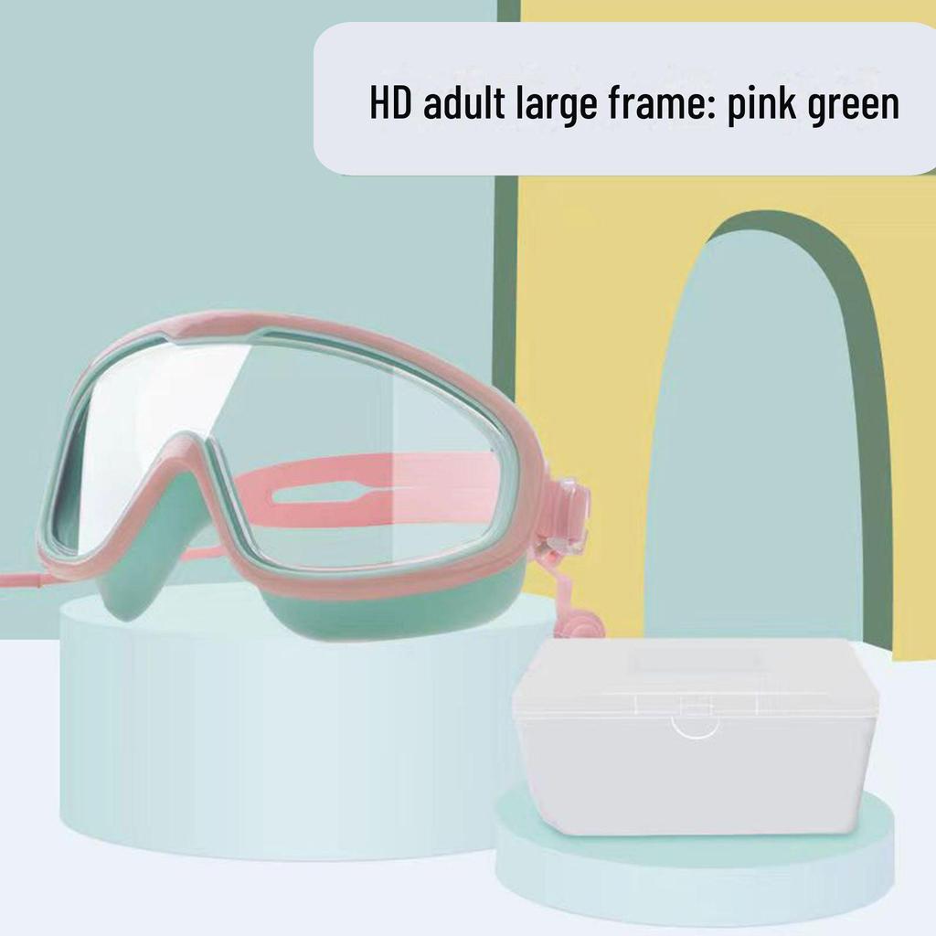 High-Definition Waterproof & Fog-Proof Adult Swim Goggles with Transparent Large Frame
