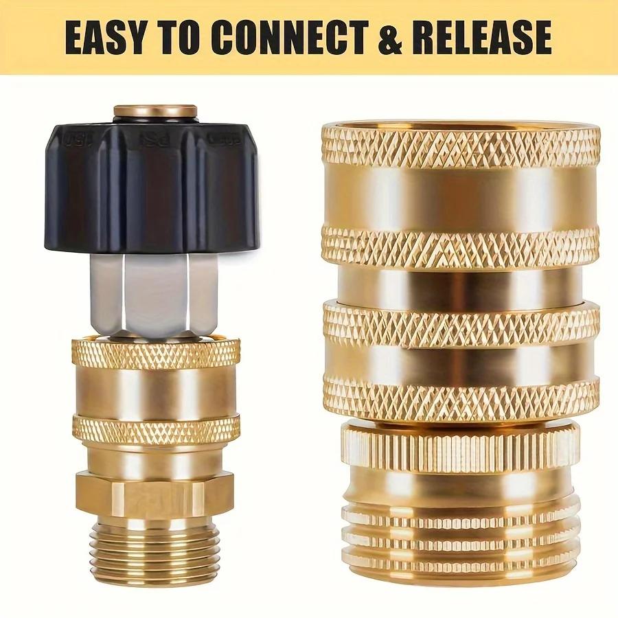 2/8pcs High Pressure Washer Adapter Set, Quick Connect Kit With Metric M22 Female Swivel To 3/8'' Quick Connect