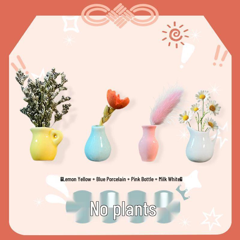 Handmade 3D Ceramic Vase Magnet for Hydroponic Plants & Flowers