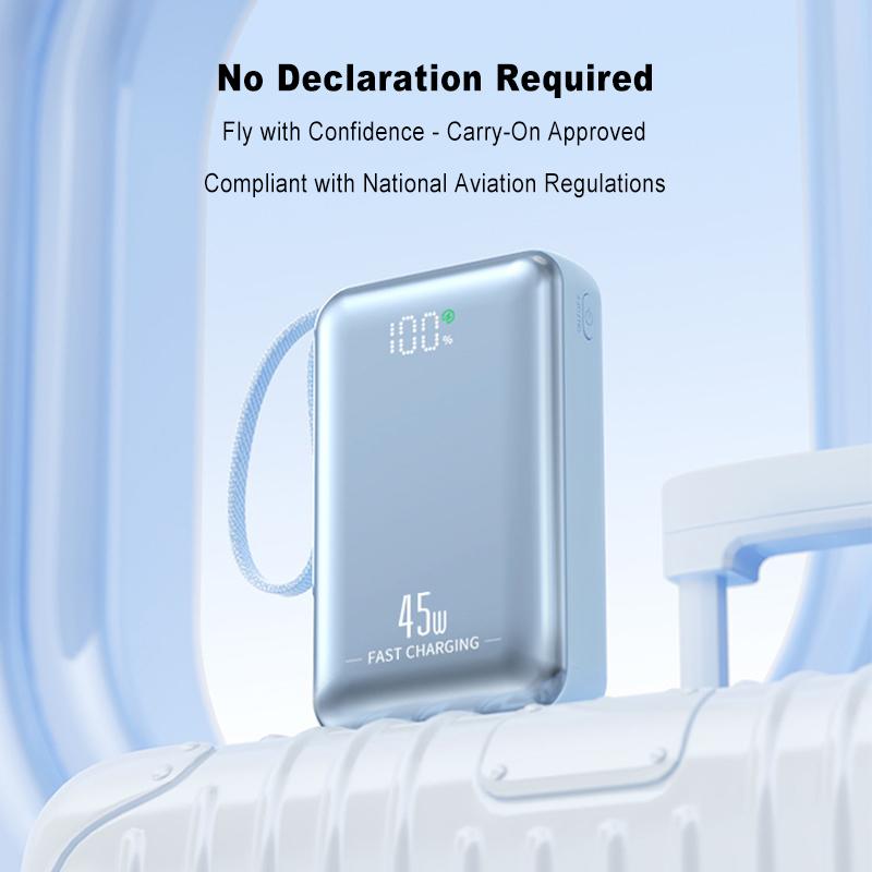 For Laptop 20000mAh 45W Power Bank Portable 10000mAh USB C Cable Fast Charging Mobile External Battery For iPhone Samsung Xiaomi