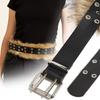 Retro Trendy Design Faux Fur Belts Y2K Punk Rivet Buttonhole Belt All-match Waist Belts Women Fashion