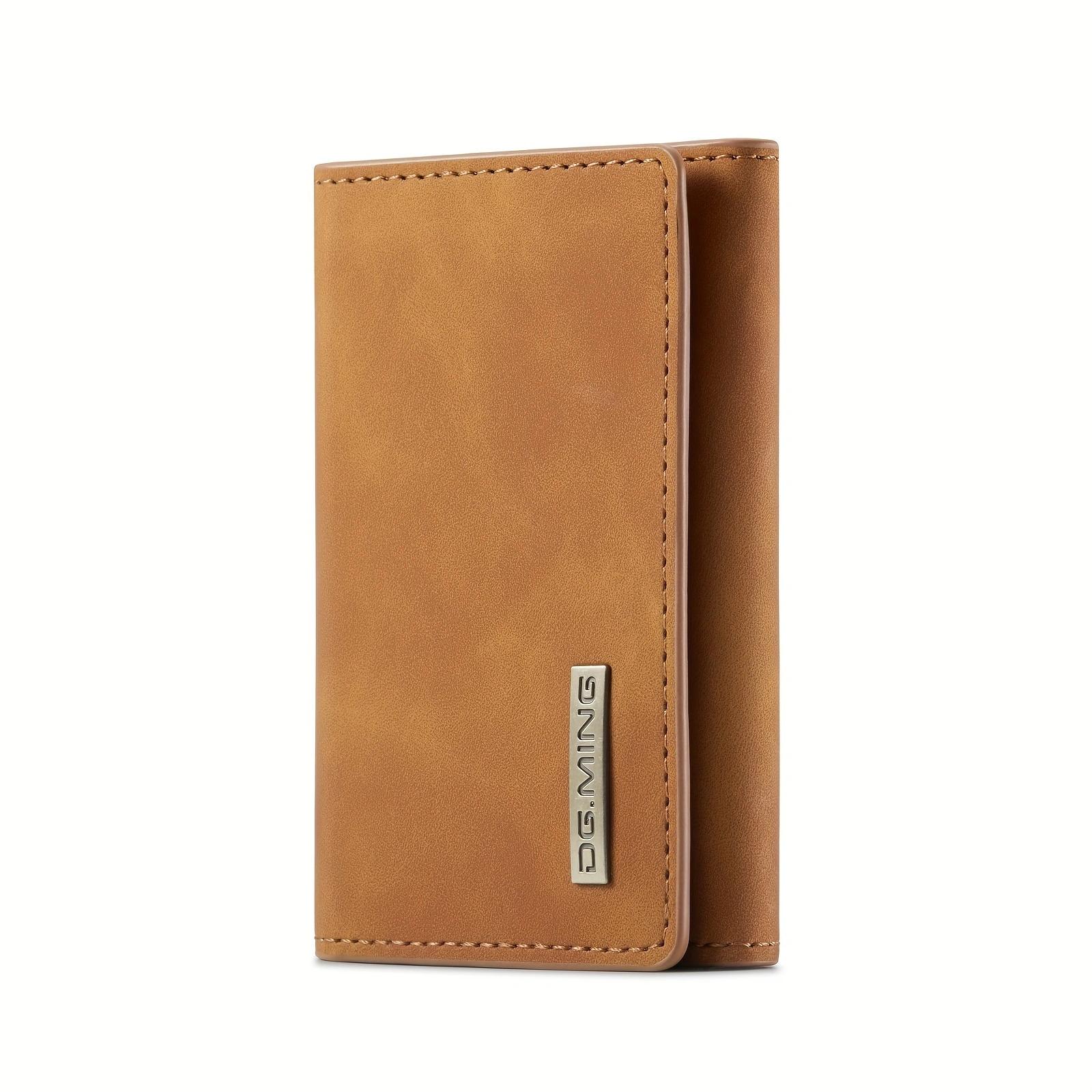 

1 Men s anti-theft business card holder credit card holder simple wallet large capacity multiple card slots with transparent win коричневий