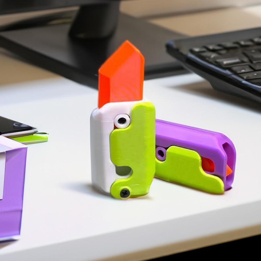 2Pcs 3D Printing Gravity Cub Jumping Small Radish Knife Mini Model Student Prize Pendant Decompression Toy For Children Gift