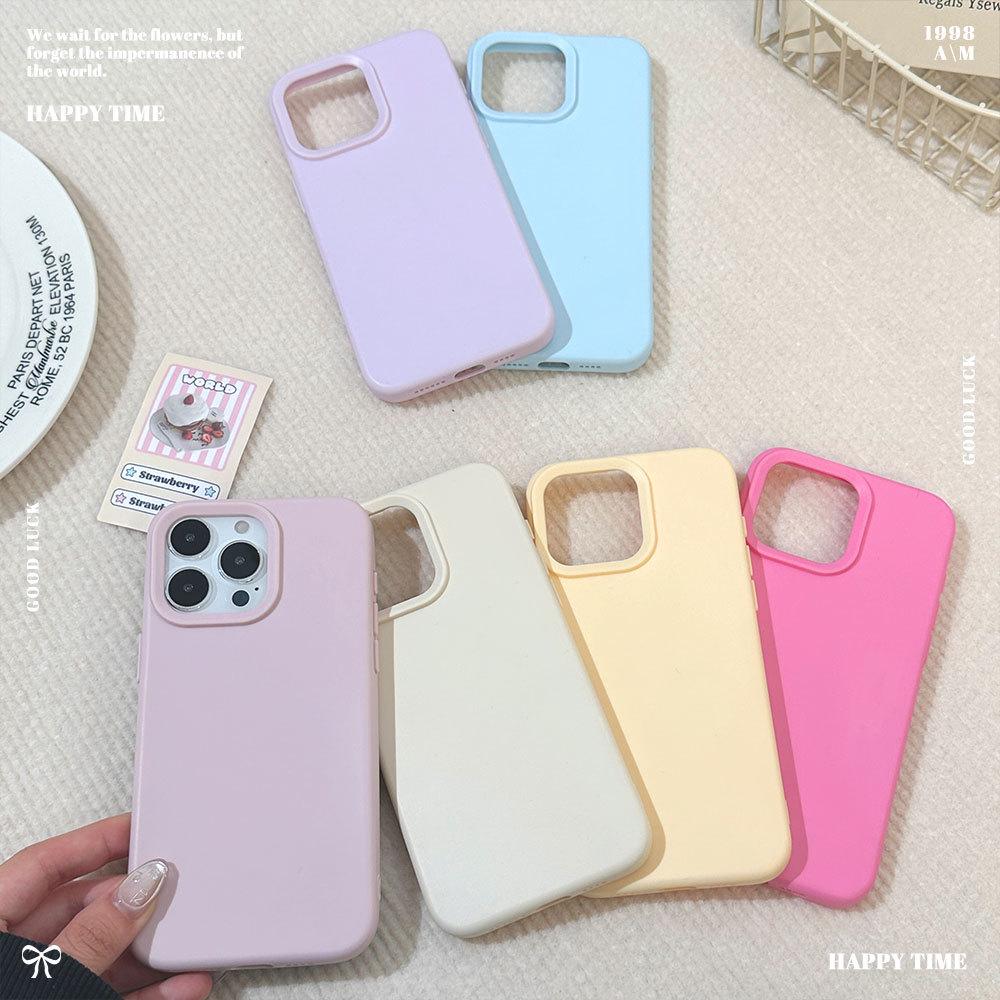 Minimalist iPhone 12-16 Protective Case: Soft Shell, Macaron Colors