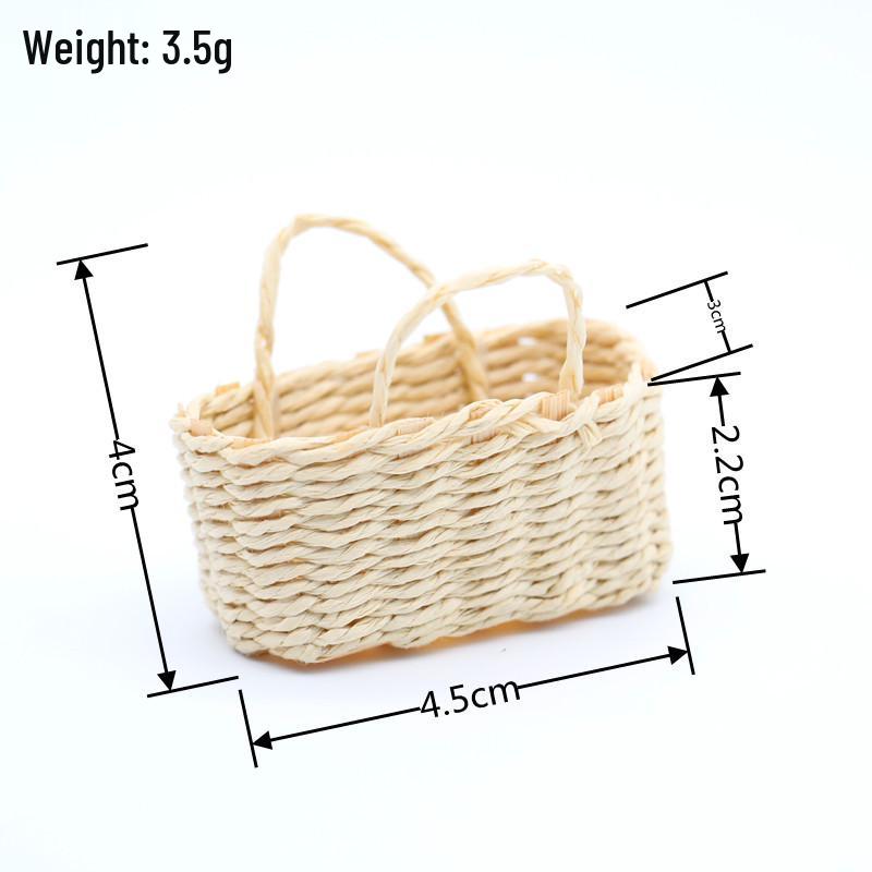 Dollhouse Miniature Woven Basket Playset Prop