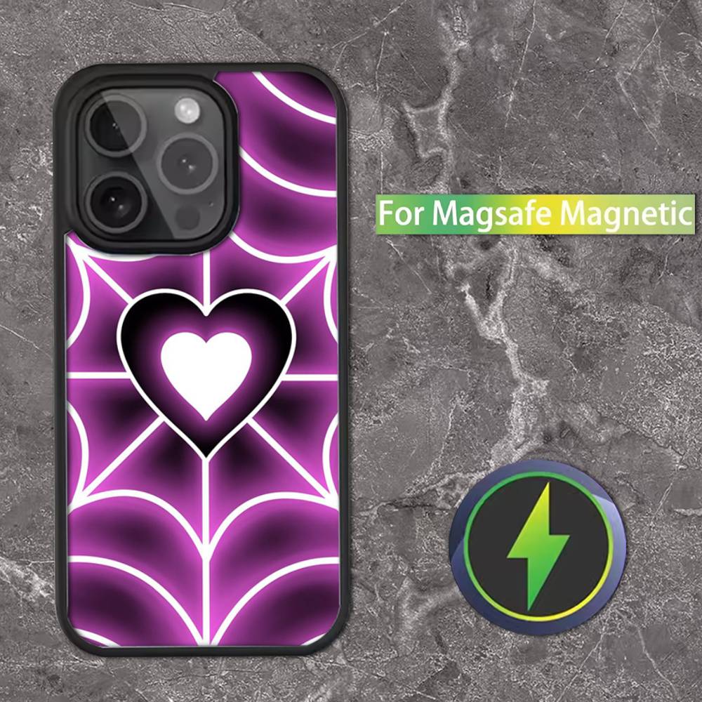 

Cool S-Spider Web H-Heart Phone Case For iPhone 17,16,15,14,13,12,11,Pro,Max,Plus,Mini,SE Magsafe Magnetic Wireless Charging iPhone17air