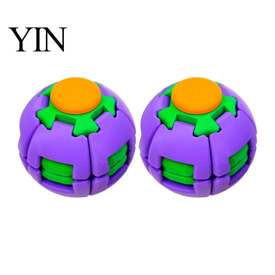 Quiet Spinning Fidget Toy 1/2Pcs 3D Printed Press Rotating Ball, Stress Relief Spinner Kids for Adults, Ball Toy, Decompression Gadget