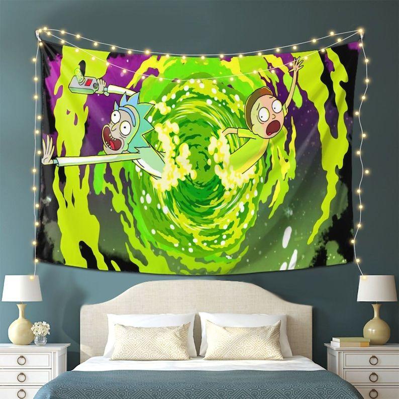 Cartoon Space Character Tapestry 75x100 чёрный