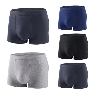 Lenjerie Boxer pentru Bărbați Talie Medie Elastică U-Convex Chiloți Scurți Culoare Solidă Respirabil Linii Fine