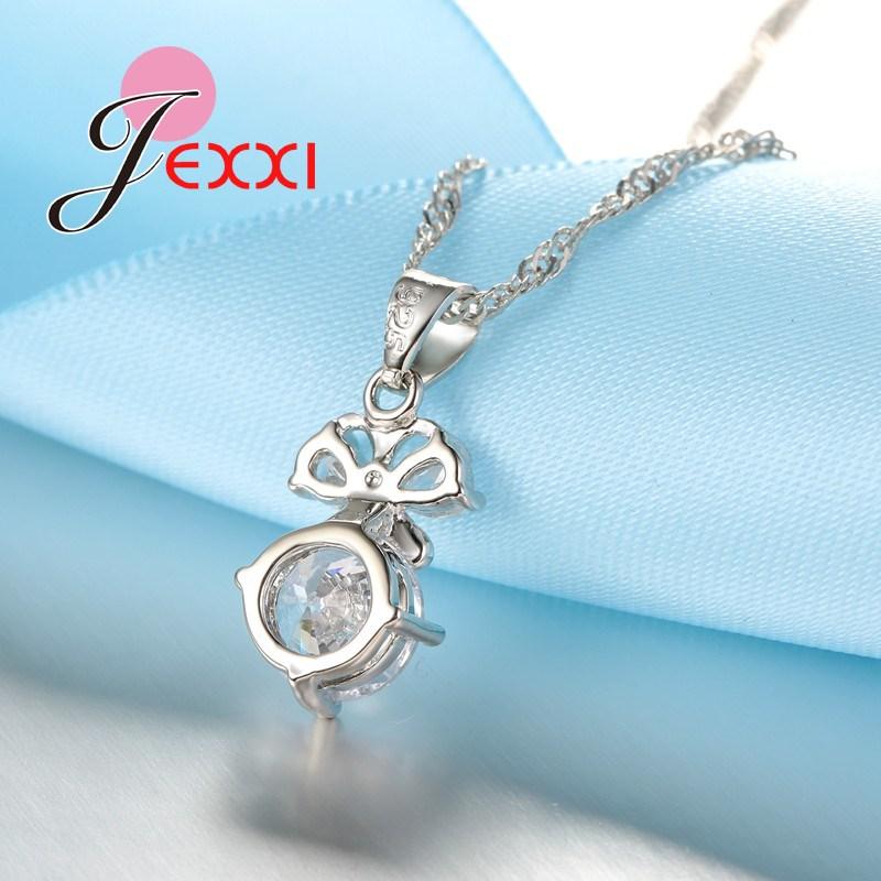 Elegant Women Jewelry Set For Wedding Accessory Pendant Necklaces Earring 925 Sterling Silver Jewellery Sets For Women