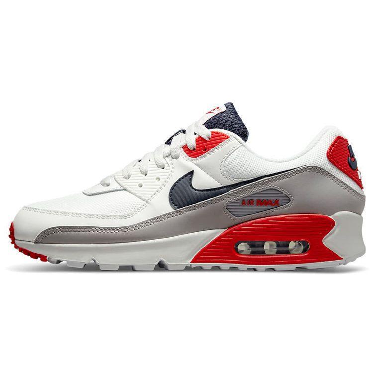 

Nike Air Max 90 USA 2021 - White Men Sneakers Summit-White Cement-Grey Chile-Red DB0625-101 40