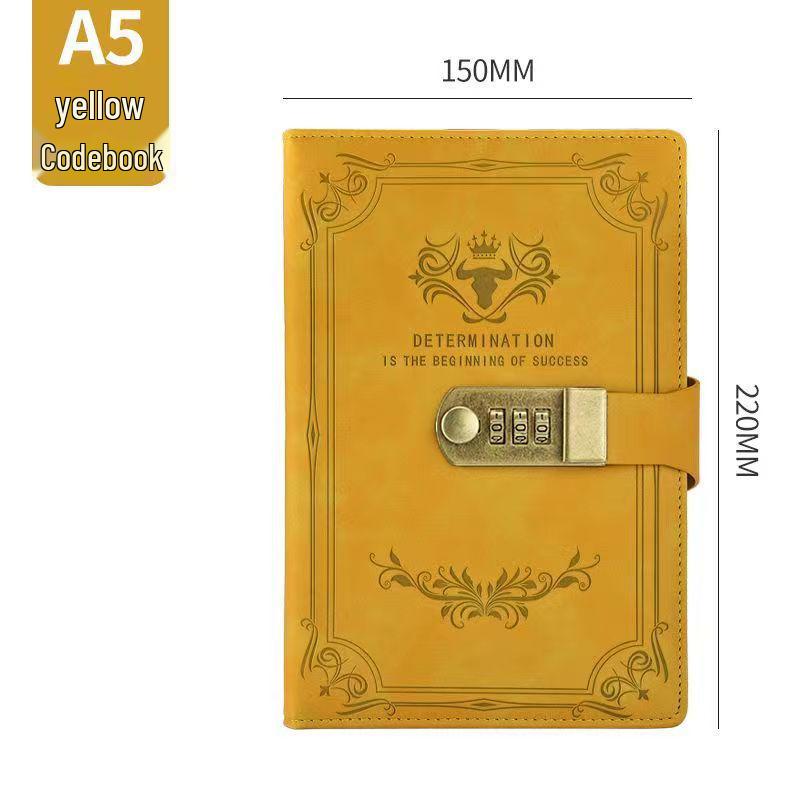 A5 Retro abschließbares Passwort-Notizbuch für Schüler