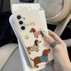Cartoon Cat Phone Case For Samsung A56 A37 A57 A16 A17 A55 A36 A53 A35 A34 A06 A07 A26 S26 Ultra S25 FE S24 Leather Soft Cover
