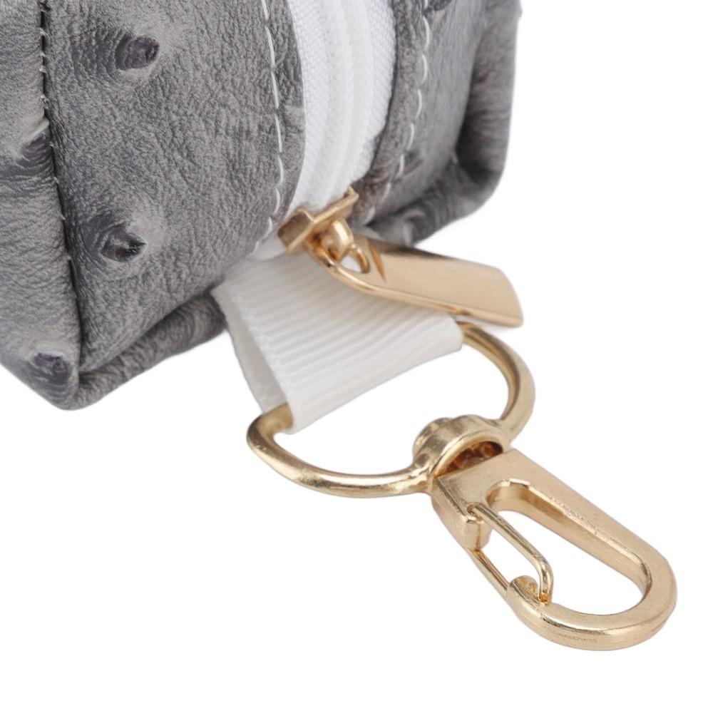 Ostrich Grain Surface Dog Poop Bag Dispenser Clip On Mount Leash Hanging Bag Road Side Walk
