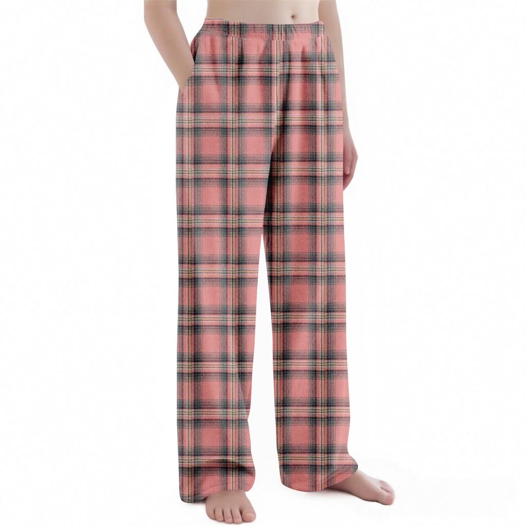 Kinder Weihnachten Karomuster Hose Plüsch Freizeithose