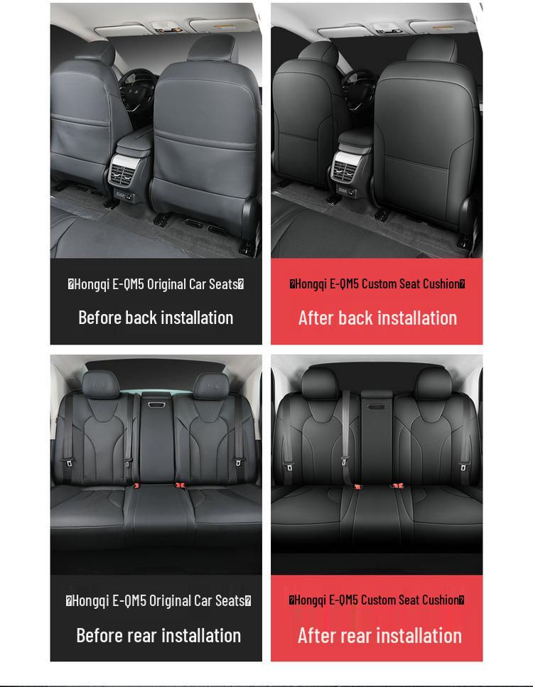 New Model Full Leather Car Seat Cushion for Hongqi EQM5 - Universal Fit, All-Season Use, Five-Seater