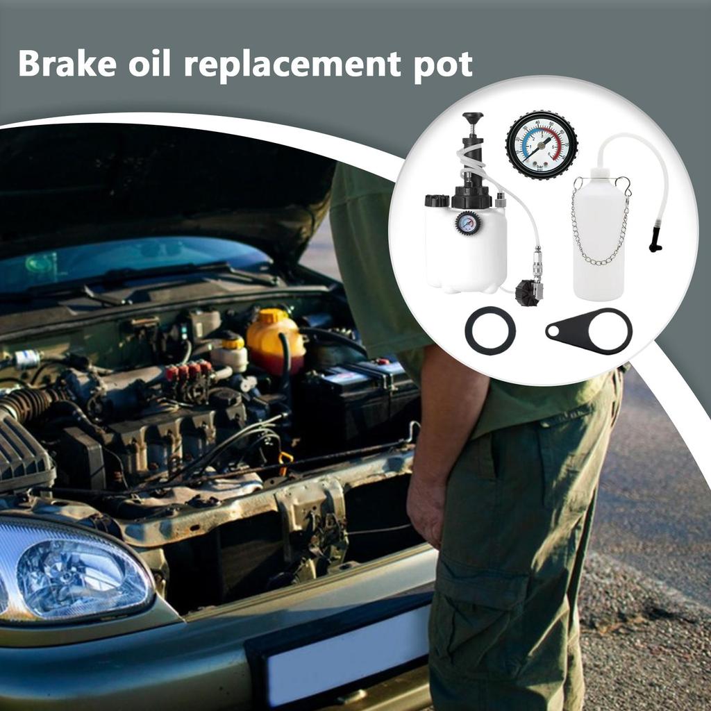 Auto Manuelles Bremsflüssigkeitsentlüftungsset 3L Vakuum Bremsdruckflüssigkeitspumpe Wechselflasche Fahrzeugwartungswerkzeug Motive Power Bleed
