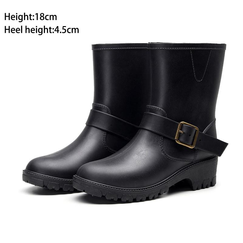 

Женская непромокаемая обувь, резиновые мотоциклетные ботинки до середины икры, женские непромокаемые сапоги для взрослых, нескользящая обувь для воды, пригодная для мытья автомобиля обувь с чехлом 36 чёрный