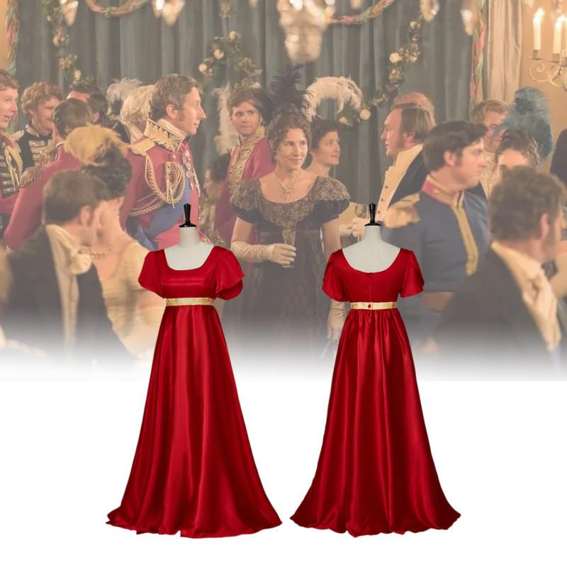 Elegant Vintage Victorian Empire Waist Regency Ball Gown Polyester Dress