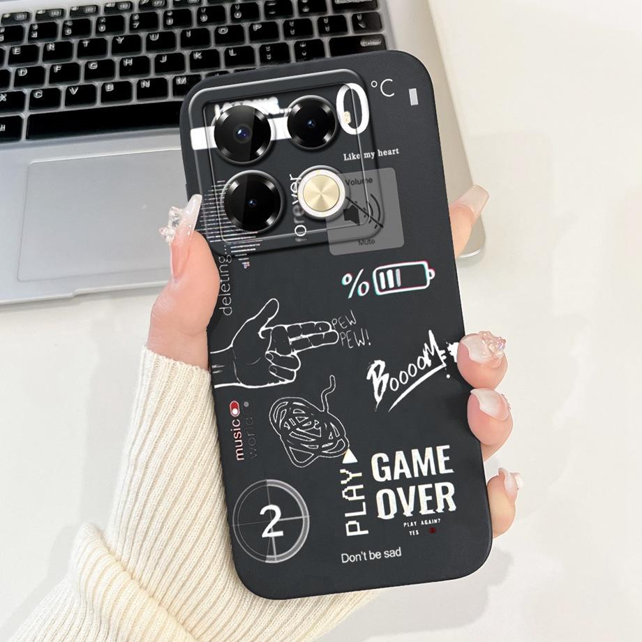 For Infinix Note 40 X6853 / Note 40 Pro 4G 5G / Note 40 Pro+ Plus Case Cover Liquid Silicone Soft TPU Cool Style Cartoon Fundas